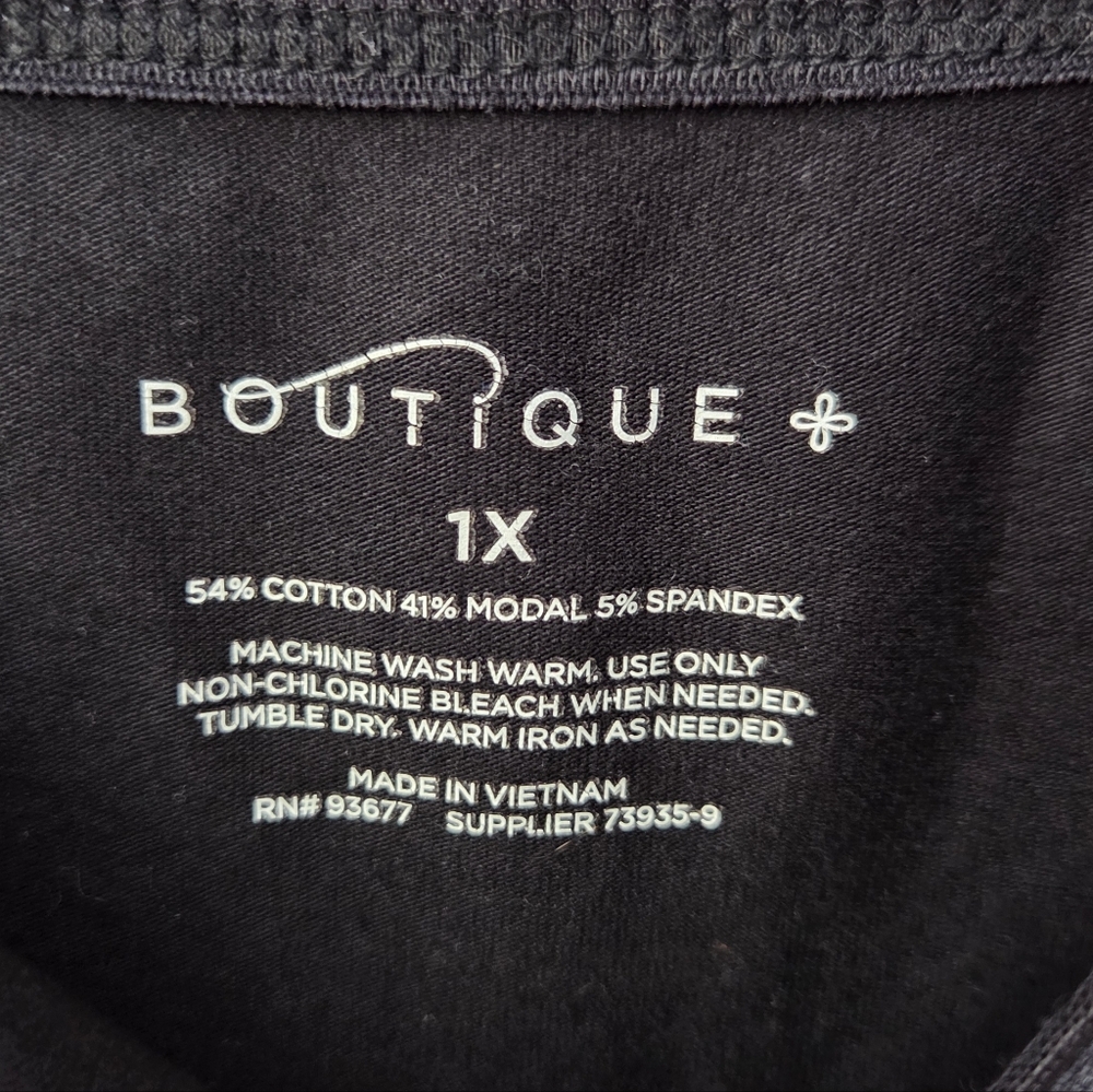 Boutique Size 1X Black modal cotton/spandex sleeveless tank top Camisole - Picture 3 of 5